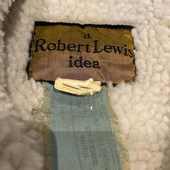 Vintage shearing lined men’s wood button jacket size M/L - Picture 10 of 12